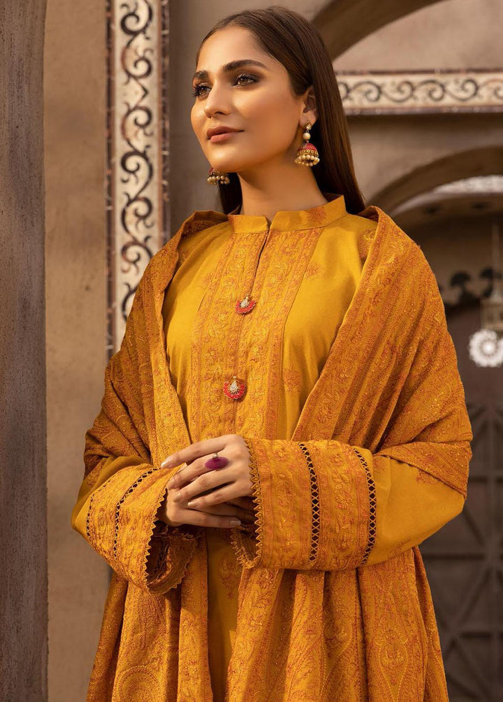 Mahees By Riaz Arts Embroidered Leather Peach Suits Unstitched 3 Piece RA22MP 08 - Winter Collection