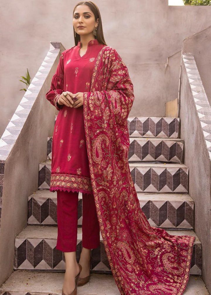 Mahees By Riaz Arts Embroidered Leather Peach Suits Unstitched 3 Piece RA22MP 09 - Winter Collection