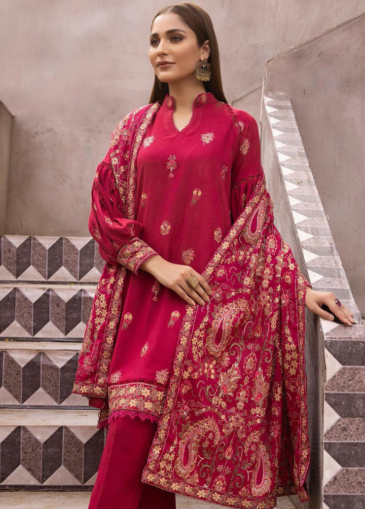 Mahees By Riaz Arts Embroidered Leather Peach Suits Unstitched 3 Piece RA22MP 09 - Winter Collection