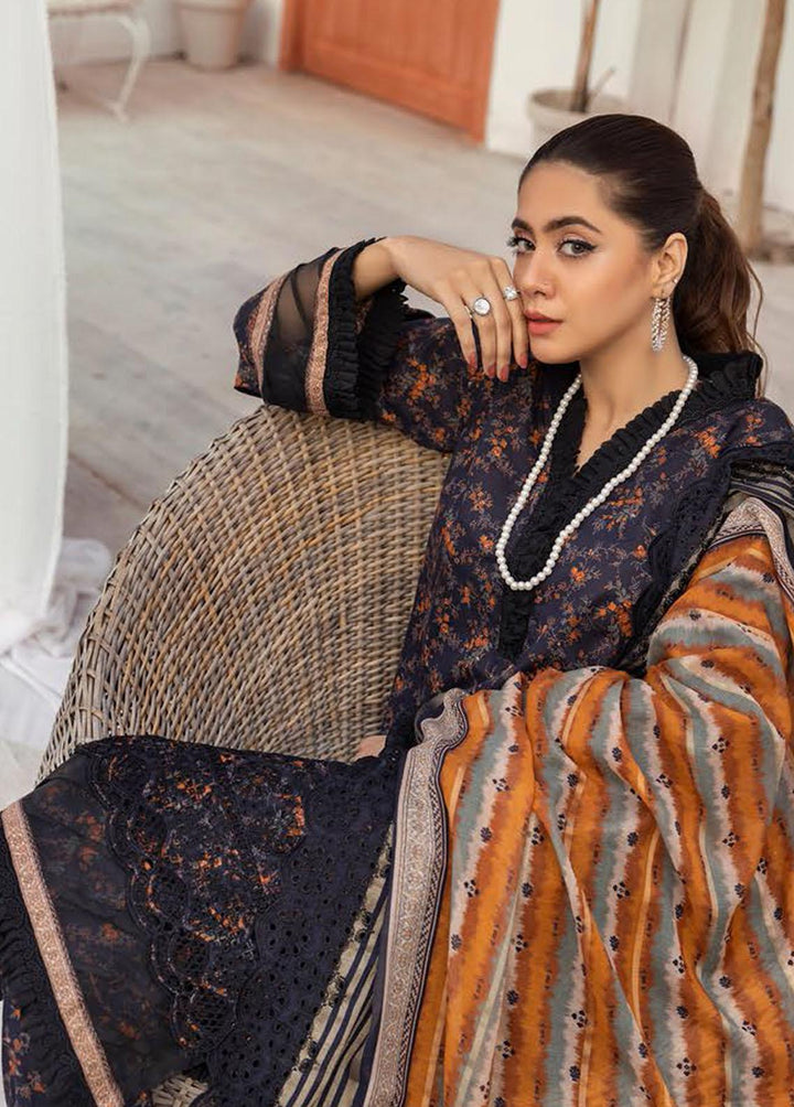 Mahees's By Riaz Arts Embroidered Lawn Suits Unstitched 3 Piece RA23-M6 01 - Summer Collection