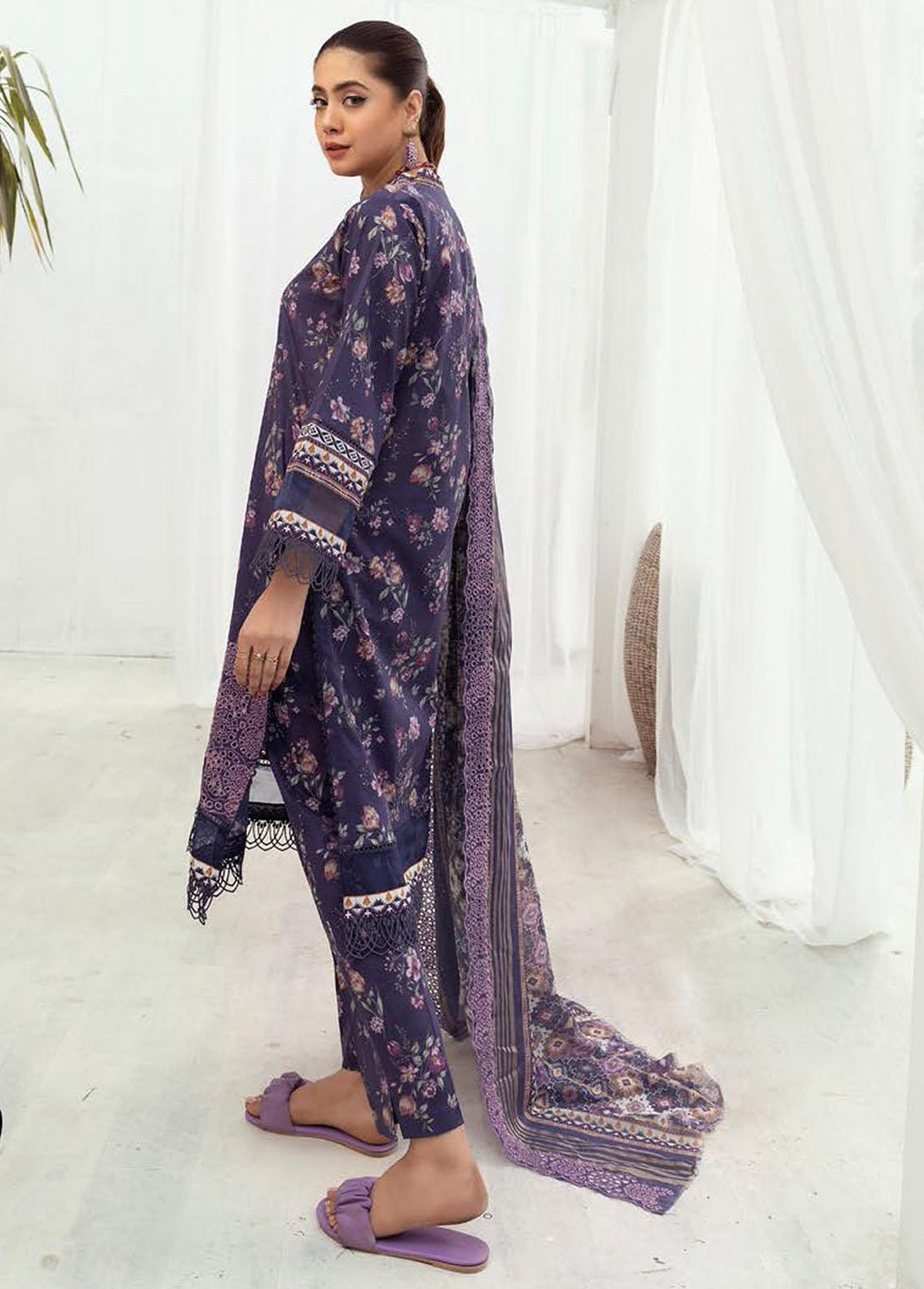 Mahees's By Riaz Arts Embroidered Lawn Suits Unstitched 3 Piece RA23-M6 10 - Summer Collection