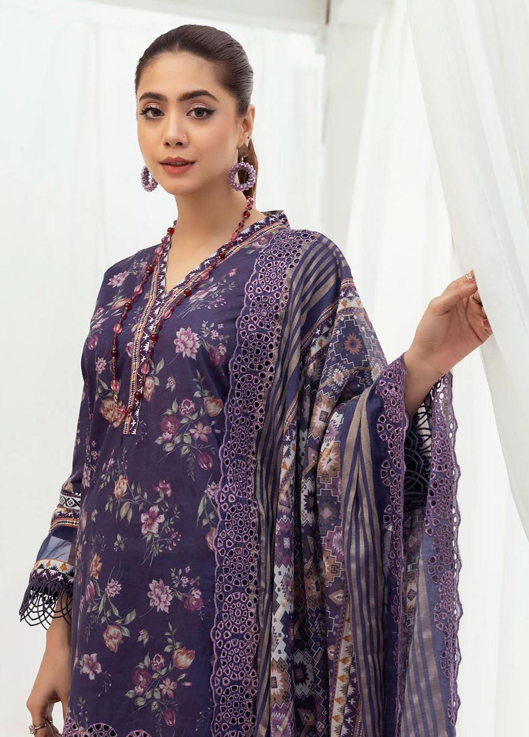 Mahees's By Riaz Arts Embroidered Lawn Suits Unstitched 3 Piece RA23-M6 10 - Summer Collection