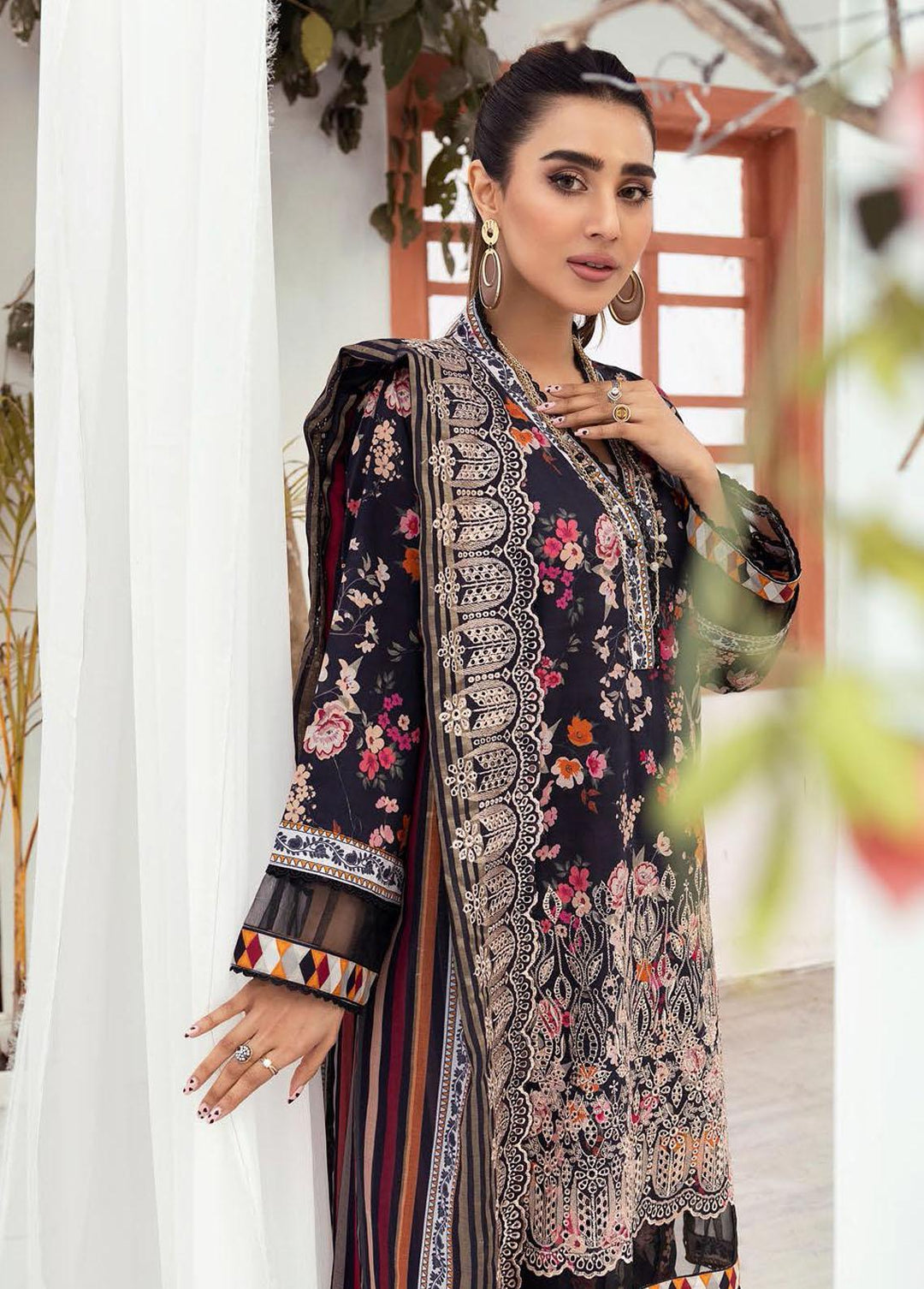 Mahees's By Riaz Arts Embroidered Lawn Suits Unstitched 3 Piece RA23-M6 03 - Summer Collection