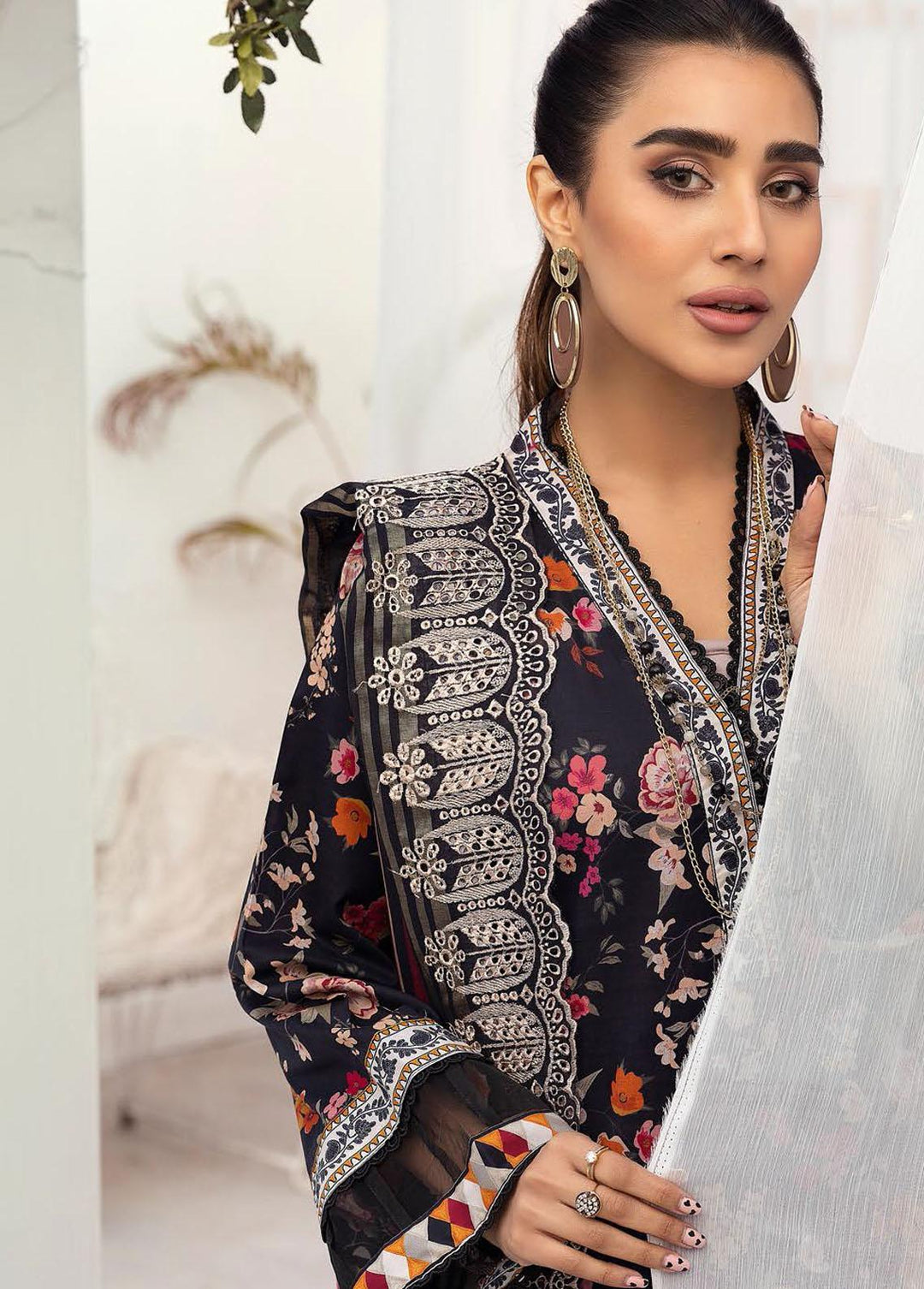 Mahees's By Riaz Arts Embroidered Lawn Suits Unstitched 3 Piece RA23-M6 03 - Summer Collection