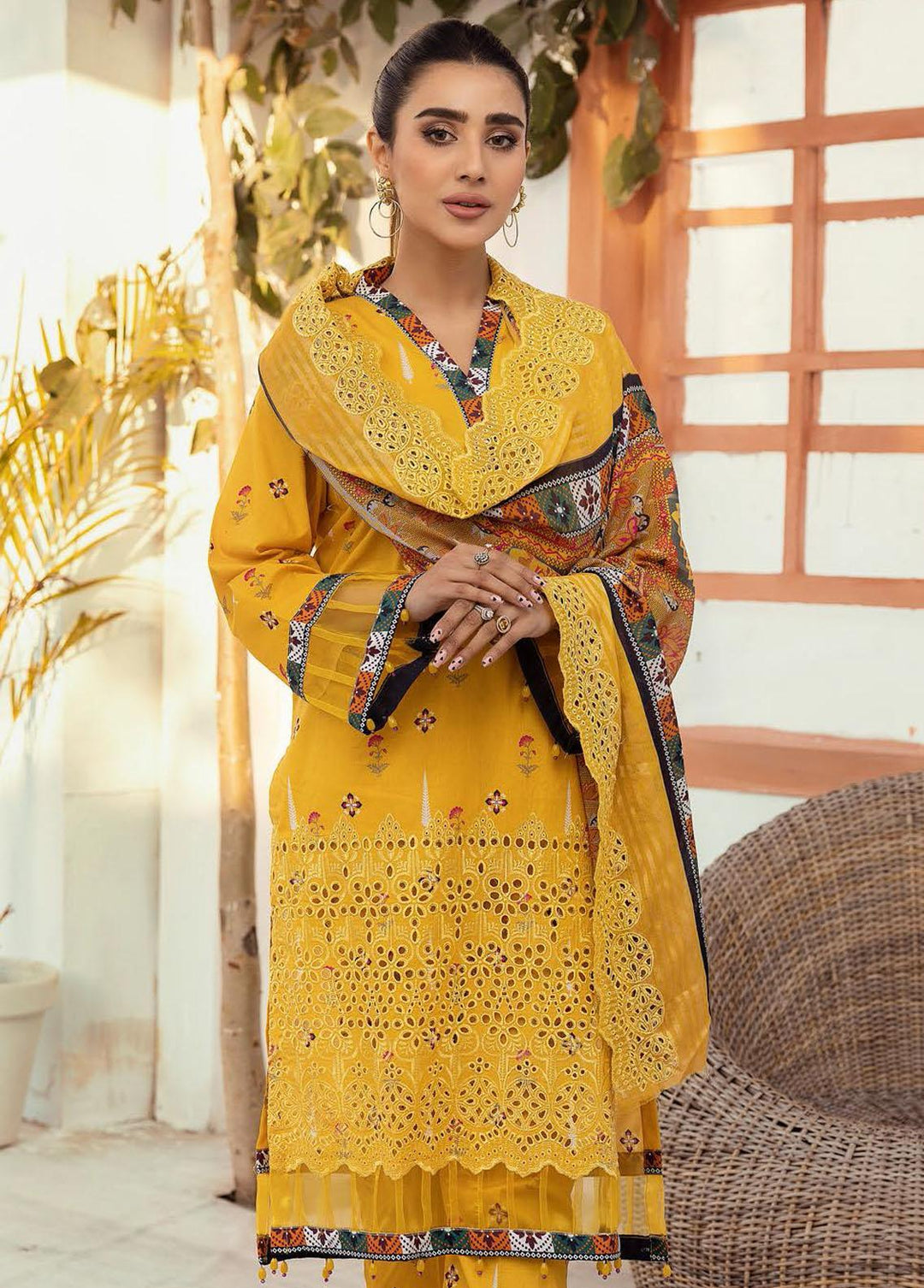 Mahees's By Riaz Arts Embroidered Lawn Suits Unstitched 3 Piece RA23-M6 06 - Summer Collection