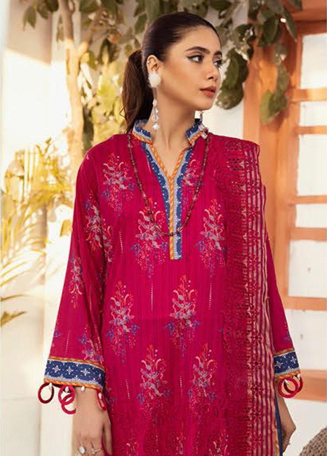 Mahees's By Riaz Arts Embroidered Lawn Suits Unstitched 3 Piece RA23-M6 07 - Summer Collection