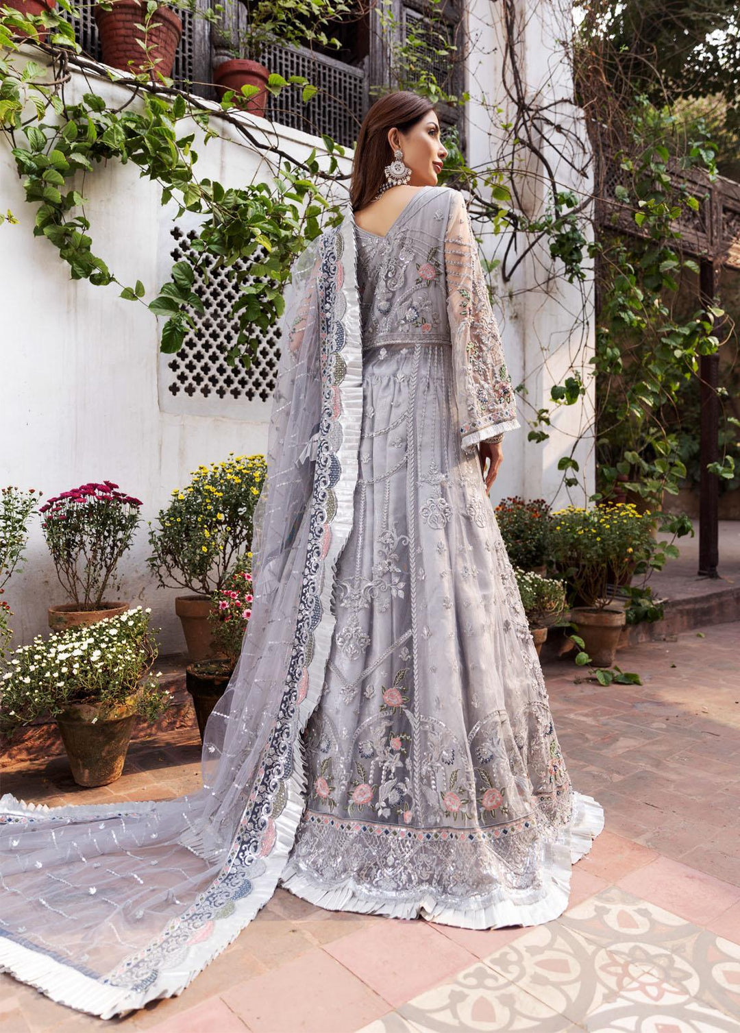 Mahermah By Emaan Adeel Embroidered Net Suits Unstitched 3 Piece EA22-M2 MB-201 - Bridal Collection