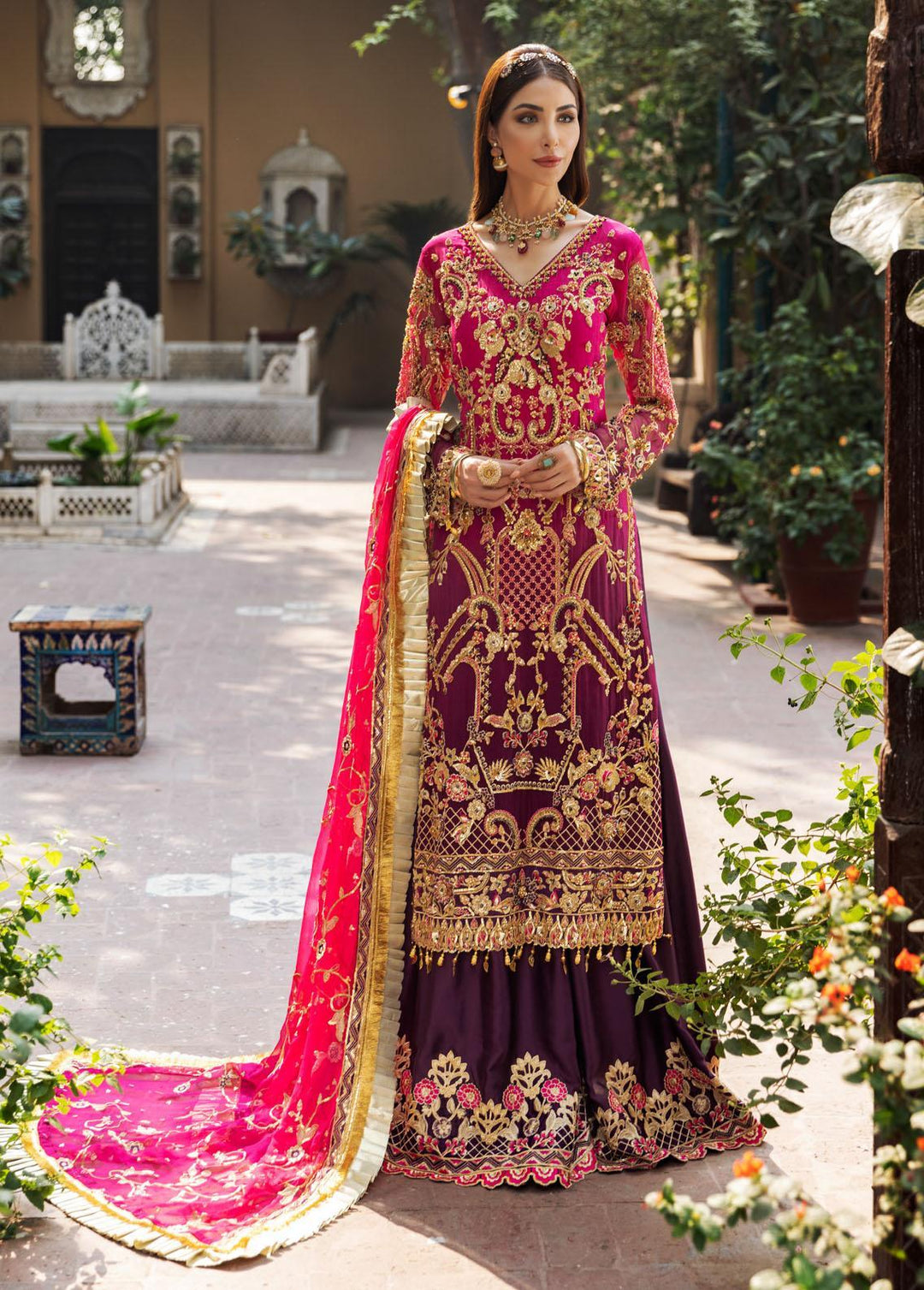 Mahermah By Emaan Adeel Embroidered Chiffon Suits Unstitched 3 Piece EA22-M2 MB-202 - Bridal Collection