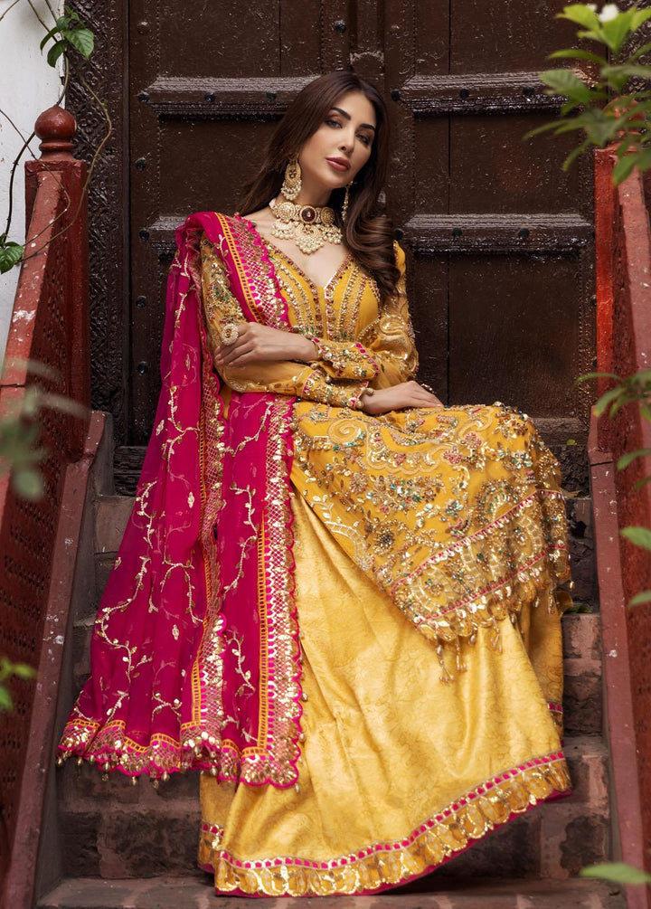 Mahermah By Emaan Adeel Embroidered Chiffon Suits Unstitched 3 Piece EA22-M2 MB-204 - Bridal Collection