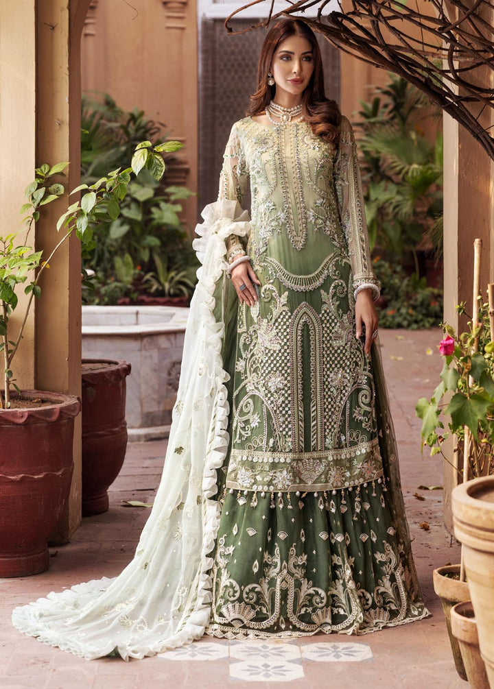 Mahermah By Emaan Adeel Embroidered Chiffon Suits Unstitched 3 Piece EA22-M2 MB-206 - Bridal Collection