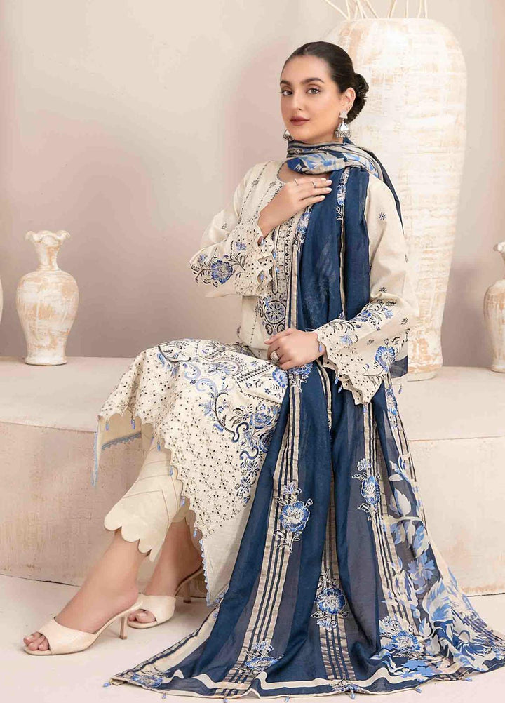 Maherooh By Tawakkal Fabrics Embroidered Jacquard Lawn Suits Unstitched 3 Piece TWF23M D-9251 - Formal Collection