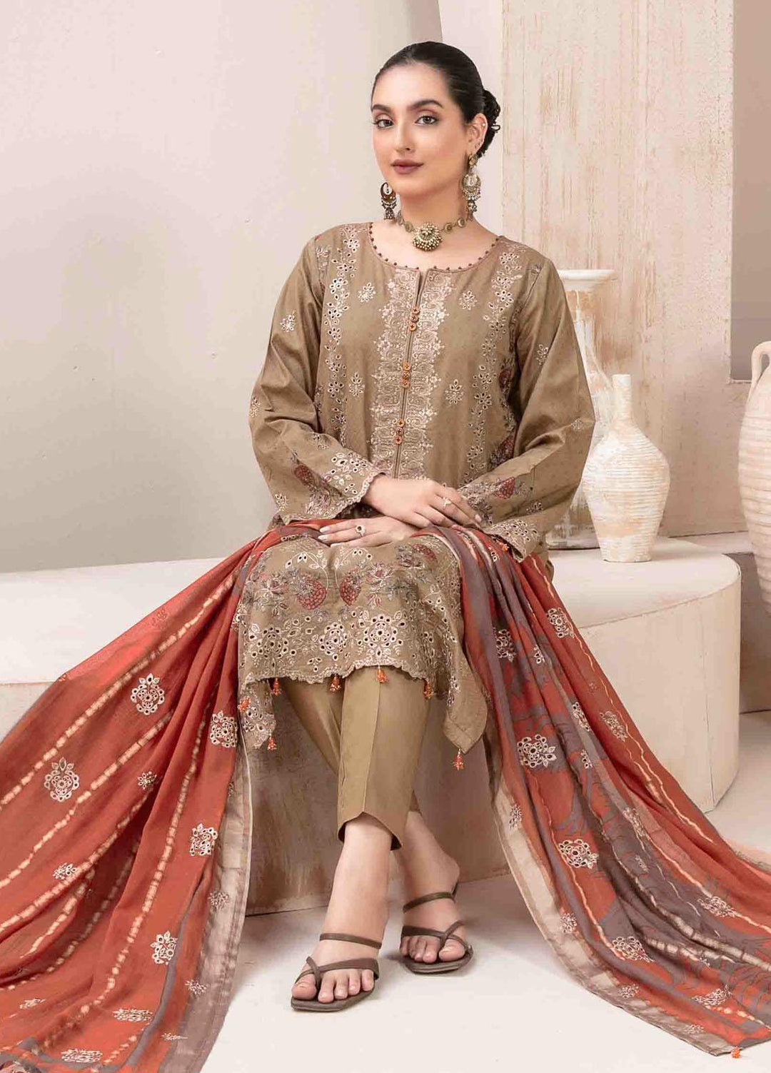 Maherooh By Tawakkal Fabrics Embroidered Jacquard Lawn Suits Unstitched 3 Piece TWF23M D-9252 - Formal Collection