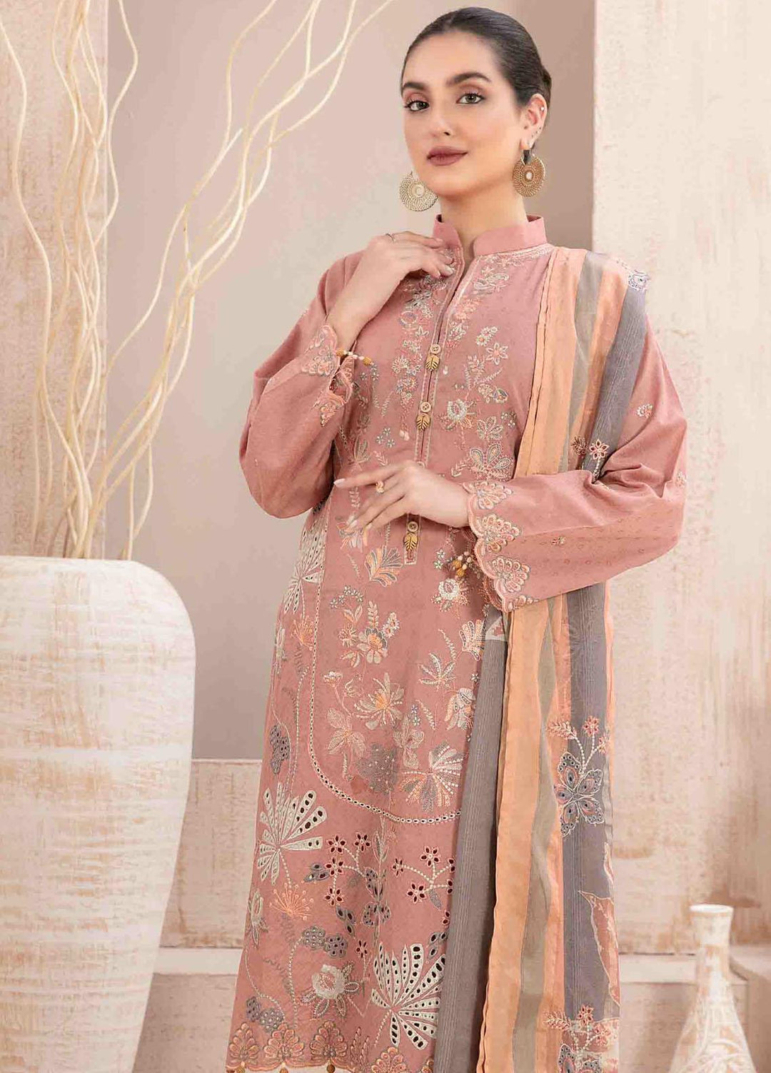 Maherooh By Tawakkal Fabrics Embroidered Jacquard Lawn Suits Unstitched 3 Piece TWF23M D-9254 - Formal Collection