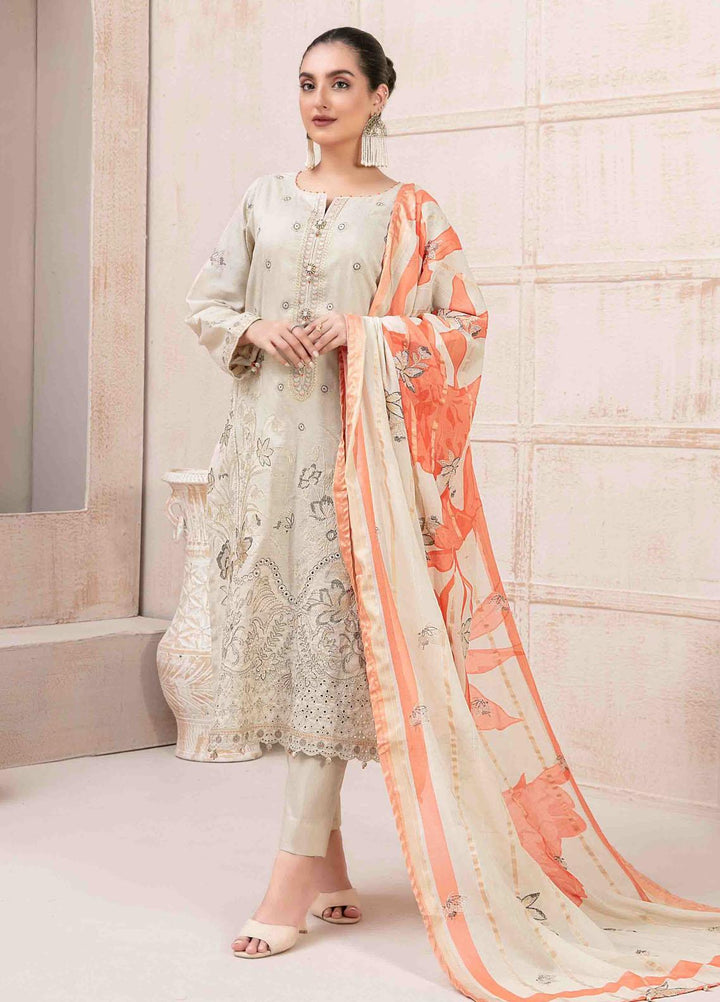 Maherooh By Tawakkal Fabrics Embroidered Jacquard Lawn Suits Unstitched 3 Piece TWF23M D-9255 - Formal Collection