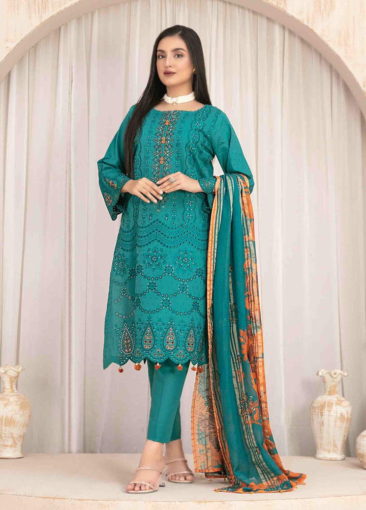 Maherooh By Tawakkal Fabrics Embroidered Jacquard Lawn Suits Unstitched 3 Piece TWF23M D-9256 - Formal Collection