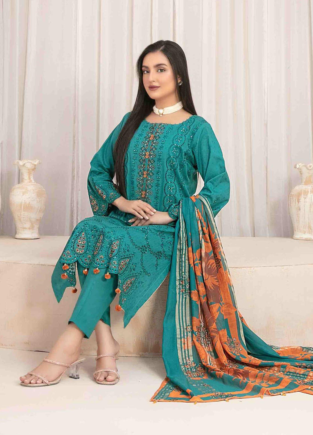 Maherooh By Tawakkal Fabrics Embroidered Jacquard Lawn Suits Unstitched 3 Piece TWF23M D-9256 - Formal Collection