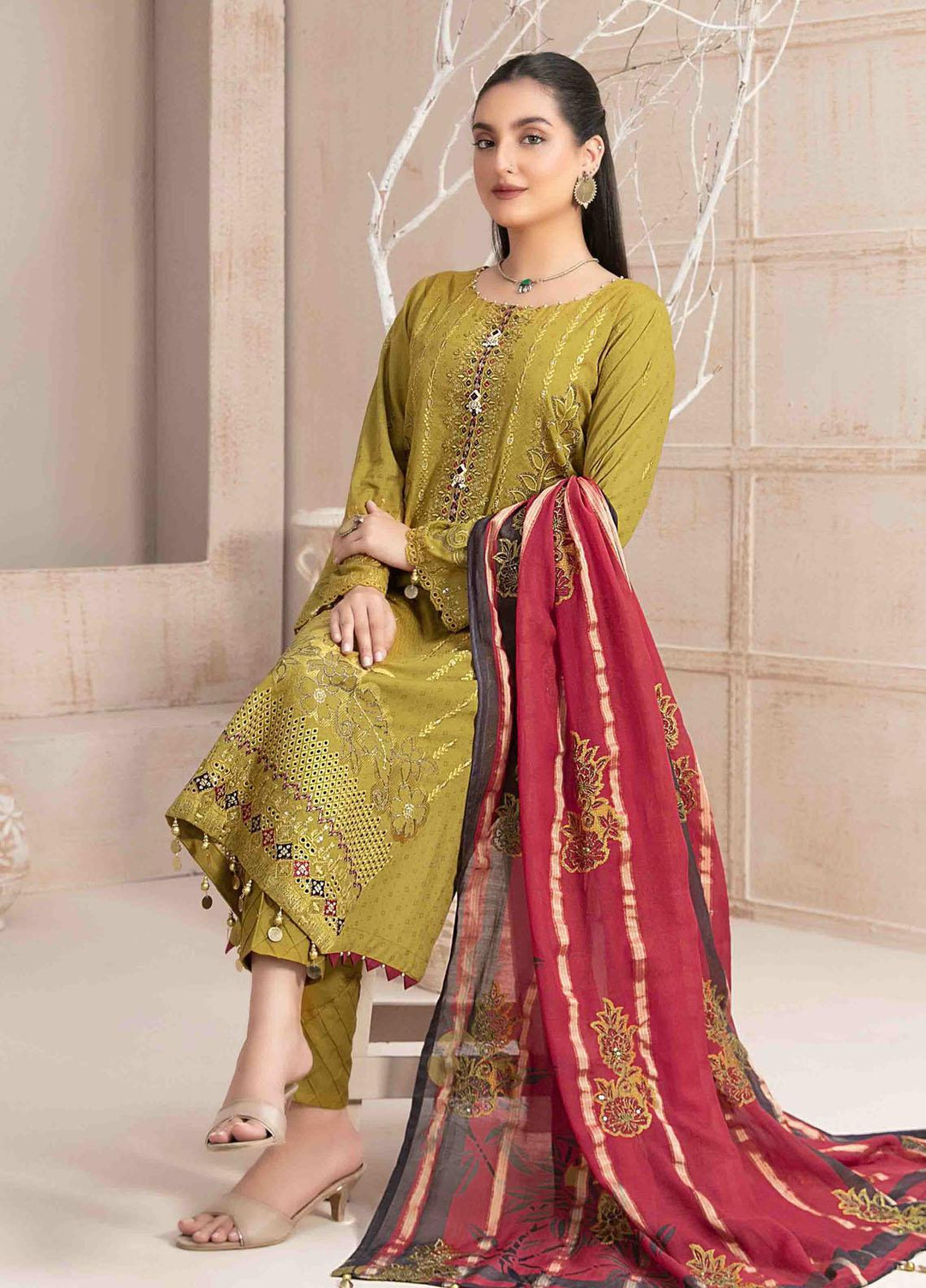 Maherooh By Tawakkal Fabrics Embroidered Jacquard Lawn Suits Unstitched 3 Piece TWF23M D-9257 - Formal Collection