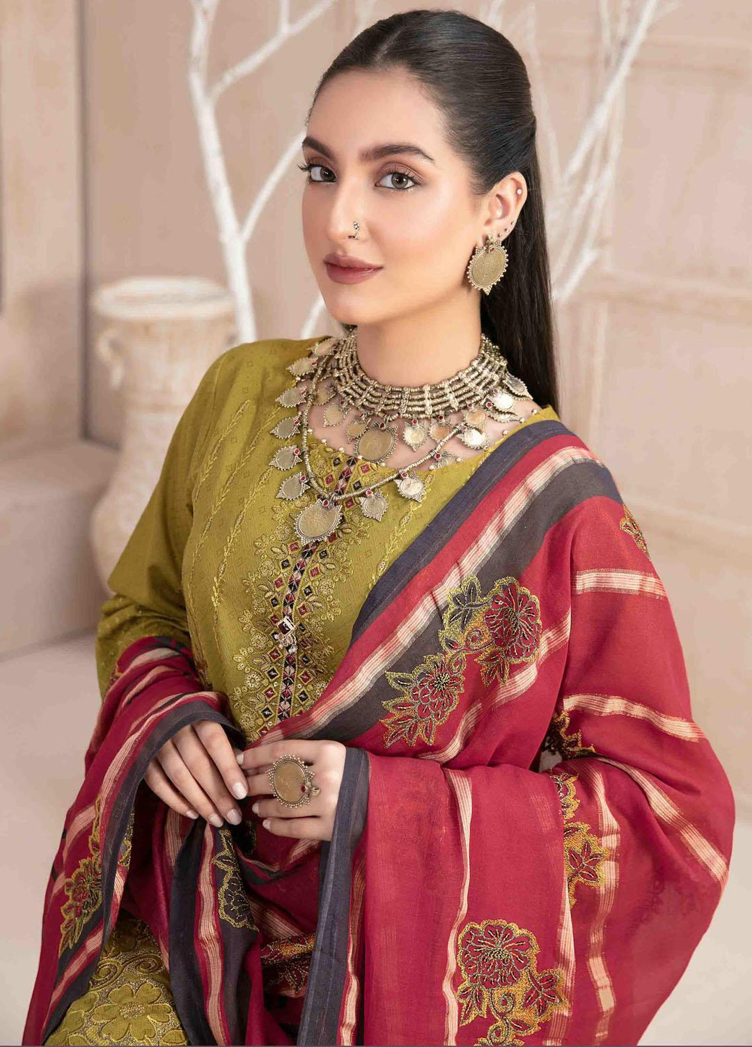 Maherooh By Tawakkal Fabrics Embroidered Jacquard Lawn Suits Unstitched 3 Piece TWF23M D-9257 - Formal Collection