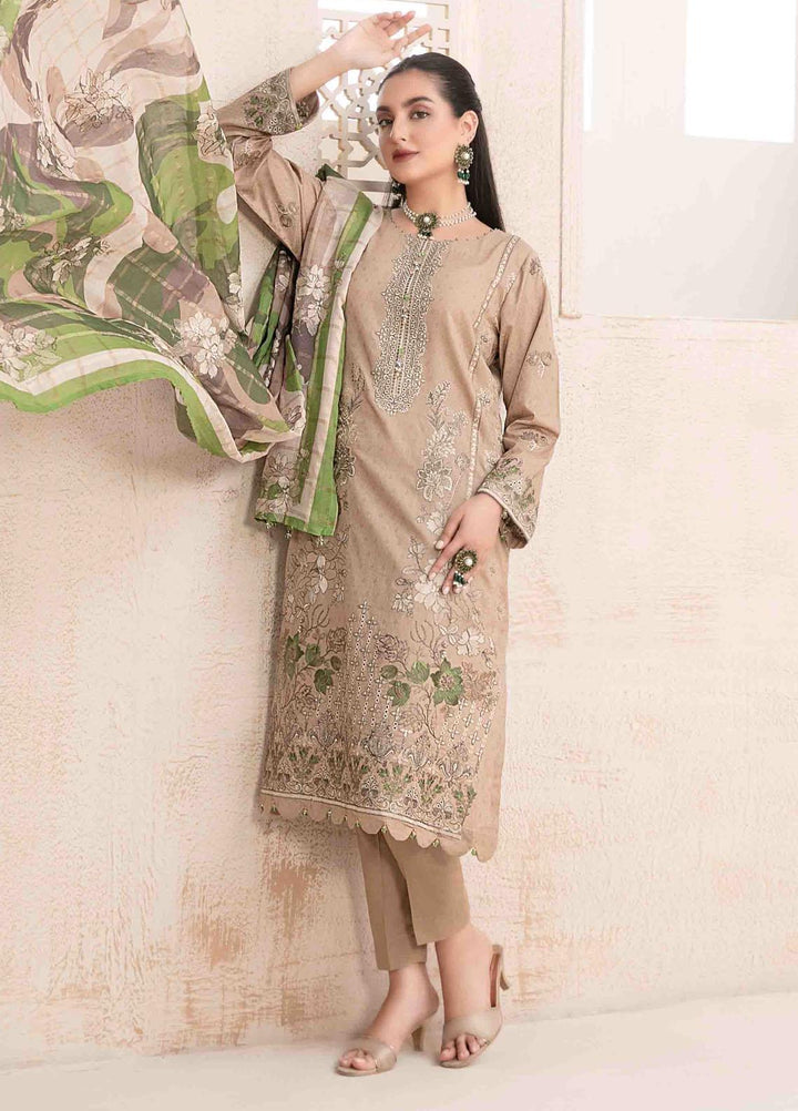 Maherooh By Tawakkal Fabrics Embroidered Jacquard Lawn Suits Unstitched 3 Piece TWF23M D-9258 - Formal Collection