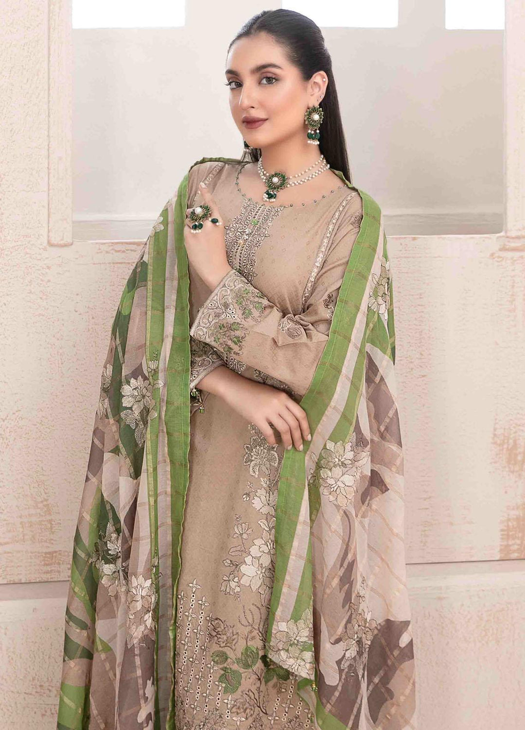 Maherooh By Tawakkal Fabrics Embroidered Jacquard Lawn Suits Unstitched 3 Piece TWF23M D-9258 - Formal Collection