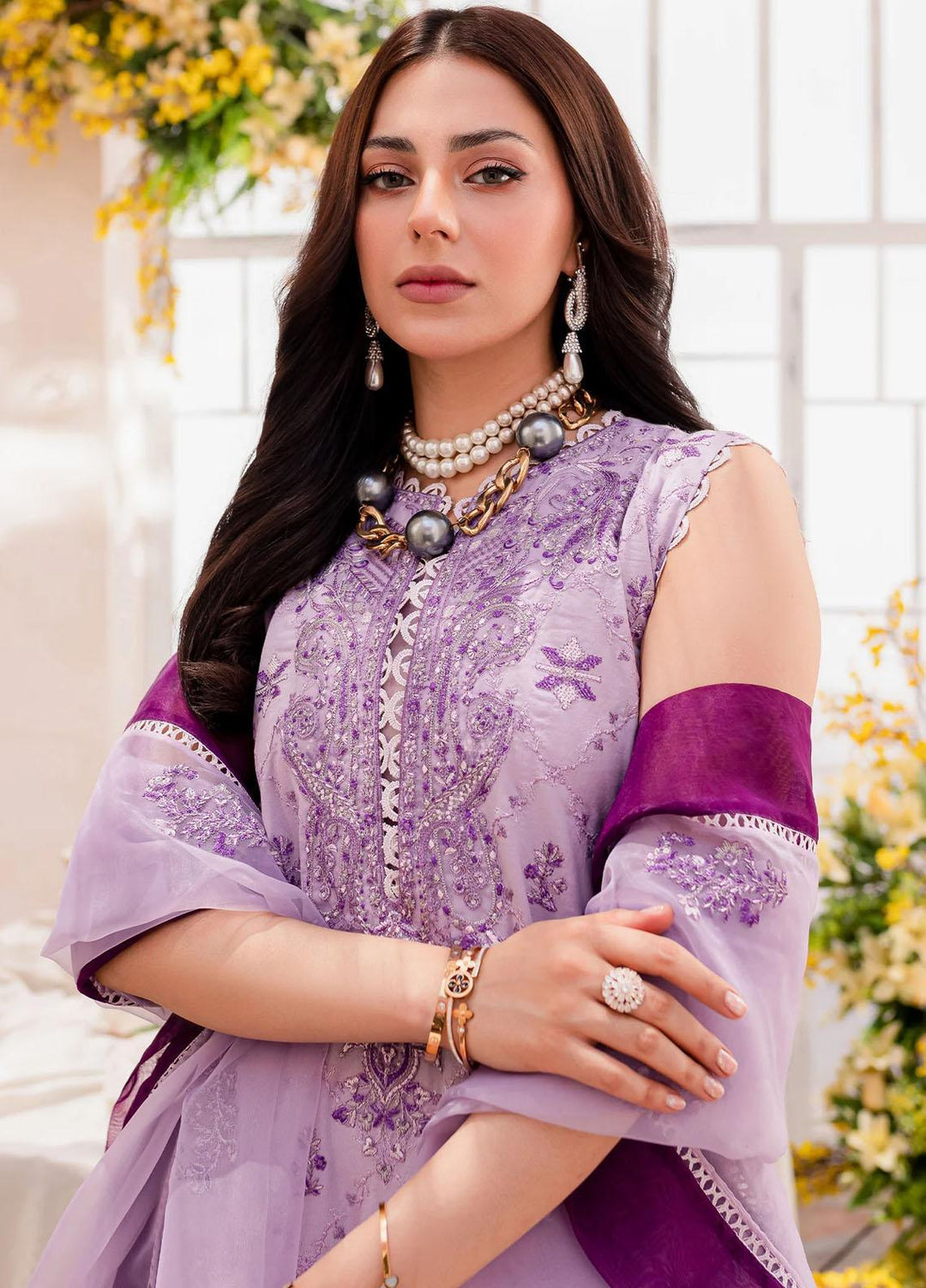 Maheru By Freesia Premium Embroidered Lawn Suits Unstitched 3 Piece FRE23MH MLFD147 Megh - Summer Collection