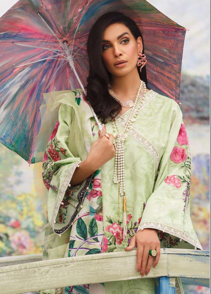 Mahgul Embroidered Lawn Suits Unstitched 3 Piece MG21LR MLL21-03 - Luxury Collection
