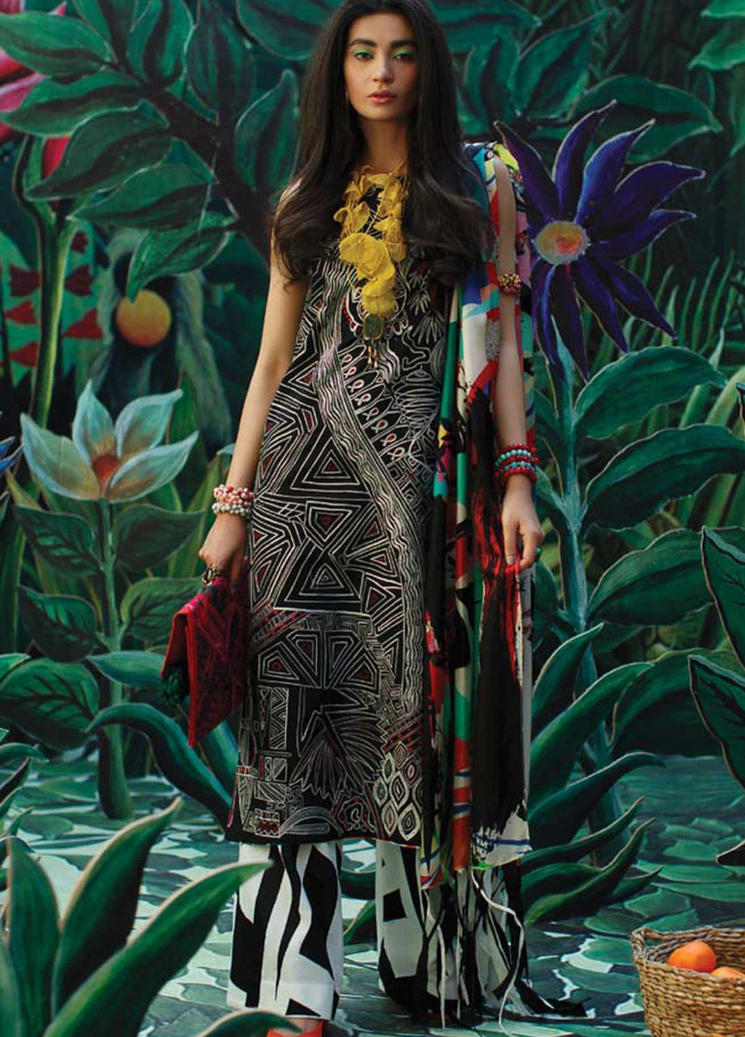 Mahgul Embroidered Lawn Suits Unstitched 3 Piece MG21LR MLL21-07 - Luxury Collection