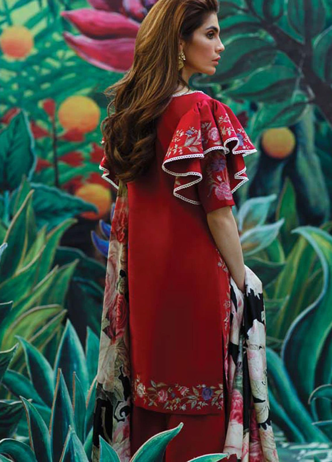 Mahgul Embroidered Lawn Suits Unstitched 3 Piece MG21LR MLL21-08 - Luxury Collection