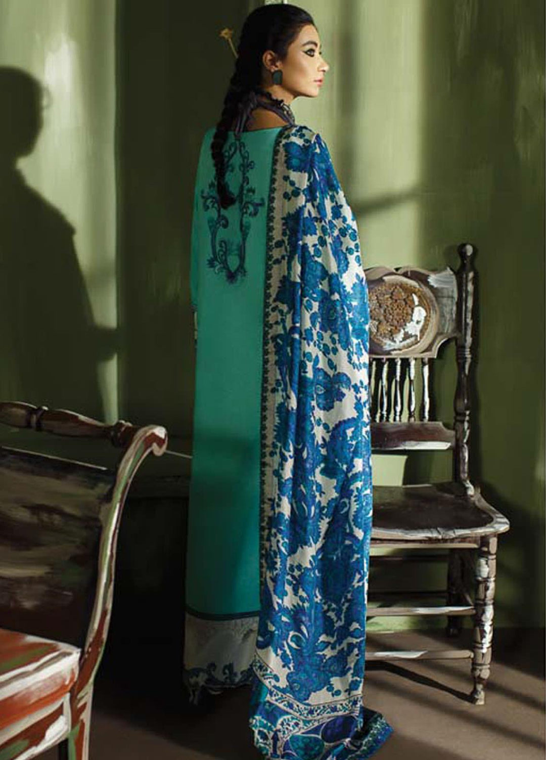 Mahgul Embroidered Lawn Suits Unstitched 3 Piece MG21LR MLL21-15 - Luxury Collection