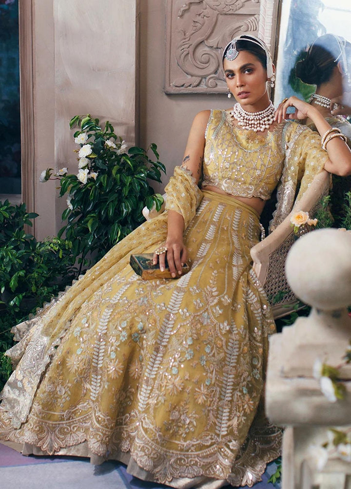 Mahgul Embroidered Organza Suits Unstitched 3 Piece MG21WU MWC-04 Amber - Wedding Formals Collection