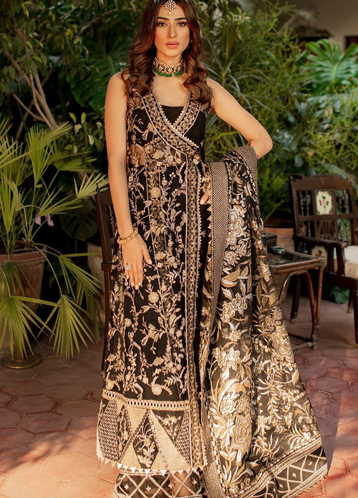 Mahgul Embroidered Organza Suits Unstitched 3 Piece MG21WU MWC-05 Onyx - Wedding Formals Collection