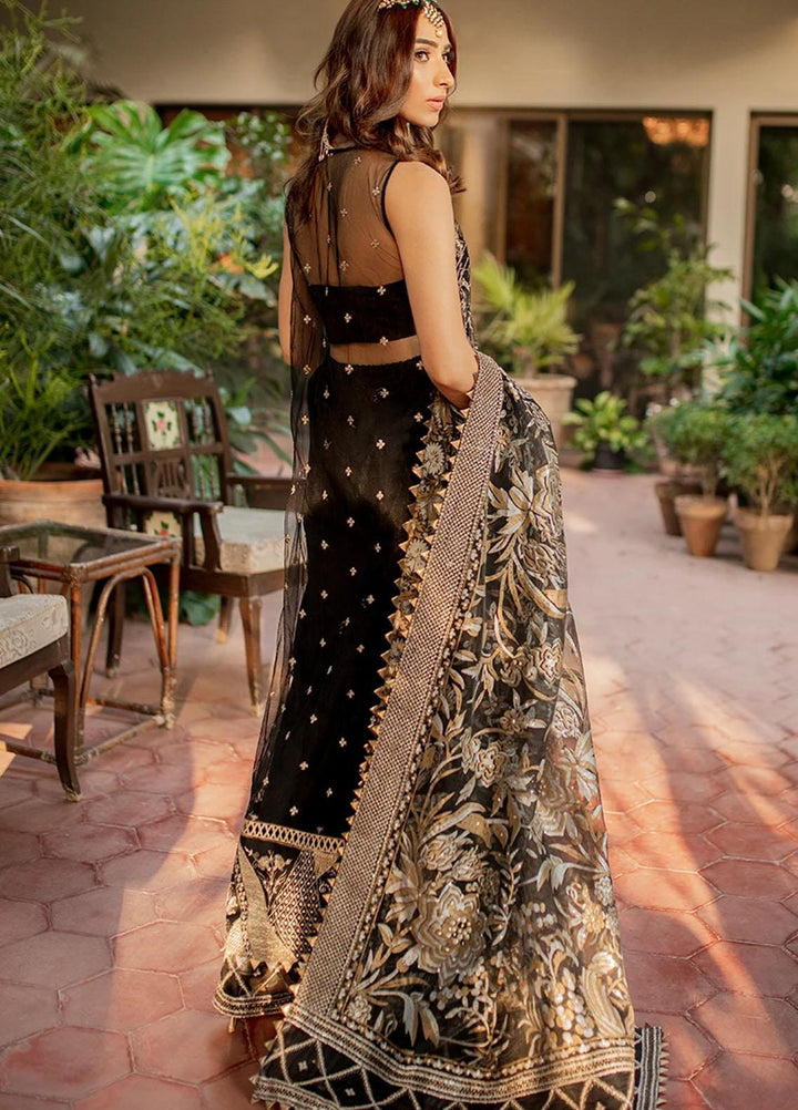 Mahgul Embroidered Organza Suits Unstitched 3 Piece MG21WU MWC-05 Onyx - Wedding Formals Collection