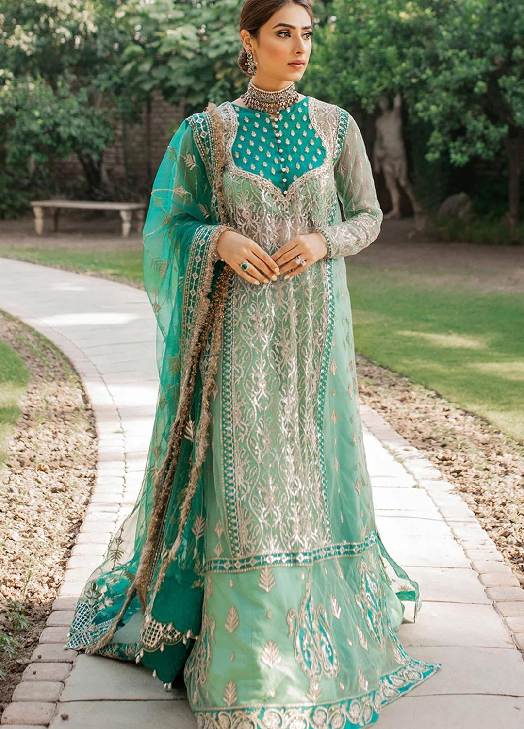 Mahgul Embroidered Organza Suits Unstitched 3 Piece MG21WU MWC-07 Feroza - Wedding Formals Collection