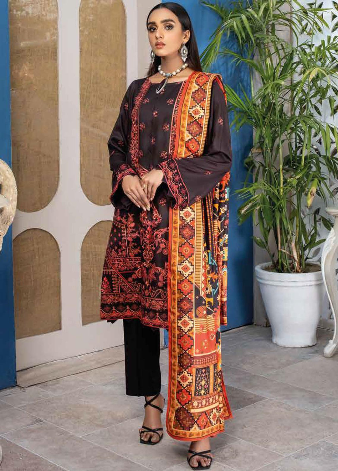 Mahi By Rang Rasiya Embroidered Cottel Linen Suits Unstitched 3 Piece RR21M 02 Treesa - Winter Collection