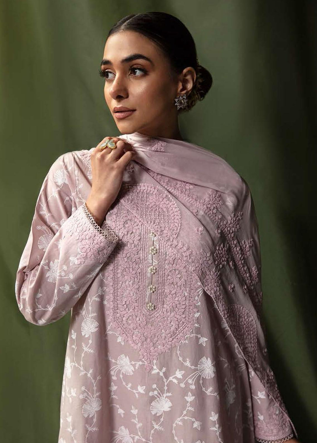 Mahiri By Cross Stitch Embroidered Lawn Suits Unstitched 3 Piece CS23M 01 Burnished Hues - Summer Collection