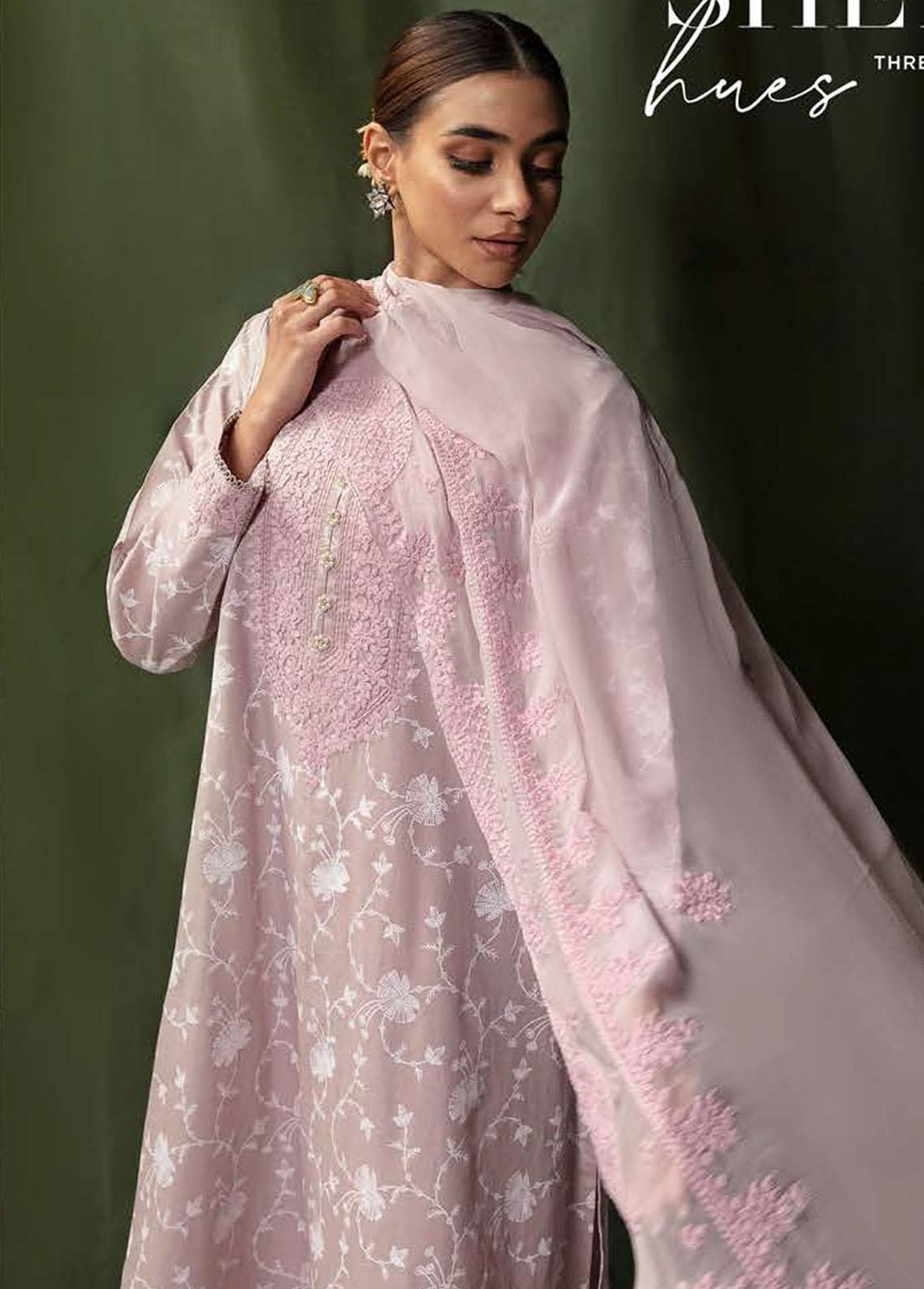 Mahiri By Cross Stitch Embroidered Lawn Suits Unstitched 3 Piece CS23M 01 Burnished Hues - Summer Collection