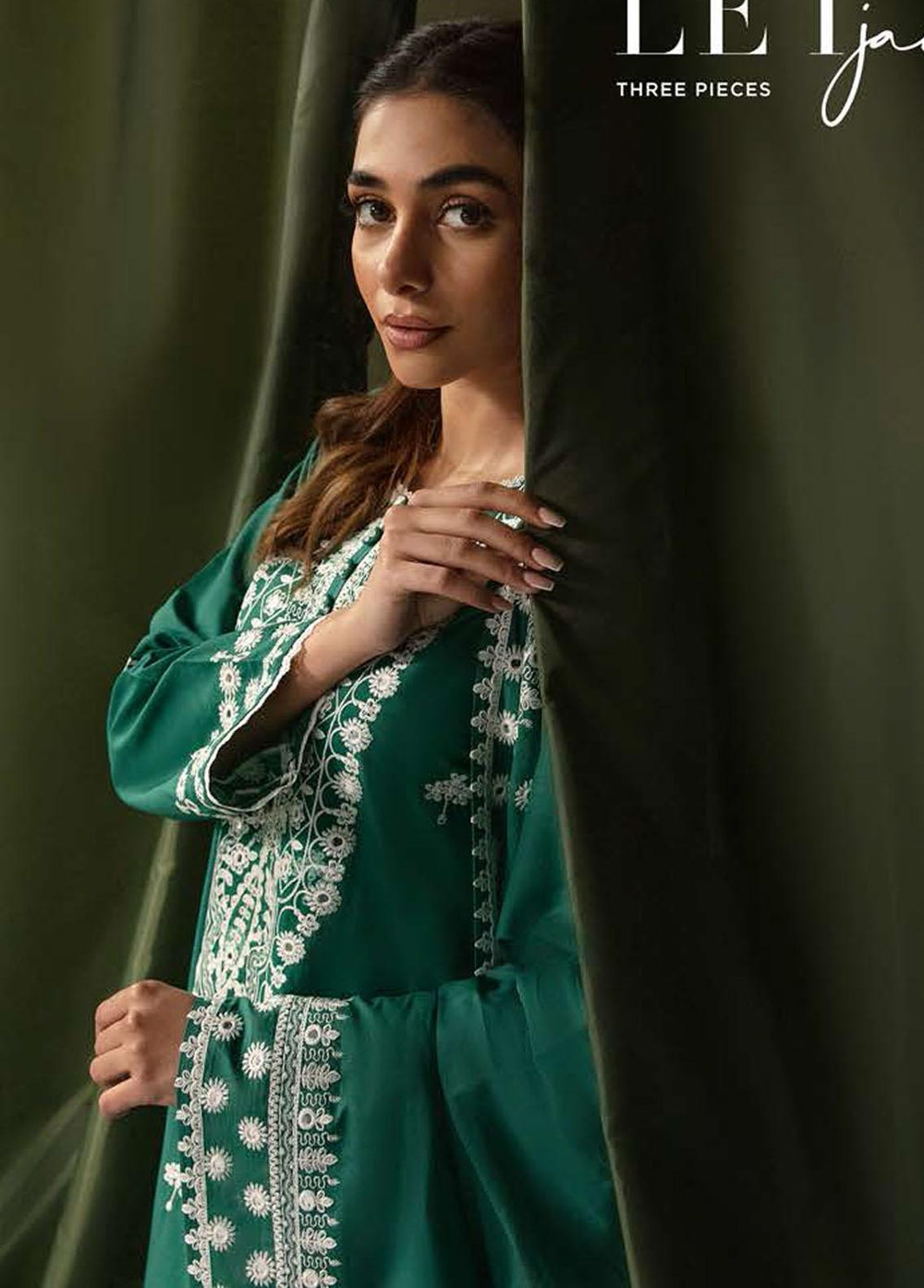 Mahiri By Cross Stitch Embroidered Lawn Suits Unstitched 3 Piece CS23M 03 Scarlet Jade - Summer Collection