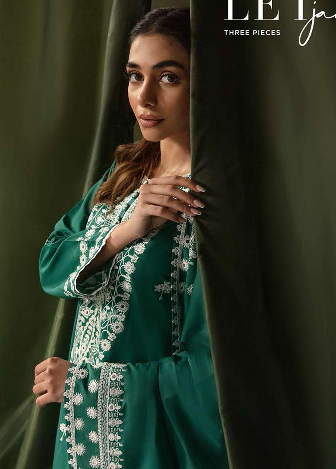 Mahiri By Cross Stitch Embroidered Lawn Suits Unstitched 3 Piece CS23M 03 Scarlet Jade - Summer Collection