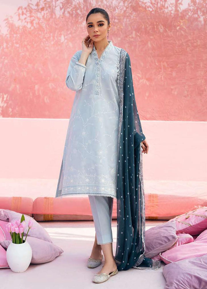 Mahiri By Cross Stitch Embroidered Lawn Suits Unstitched 3 Piece CS23M-V2 01 Horizon Pearl - Summer Collection