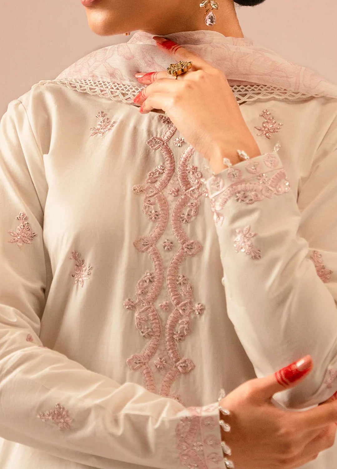 Mahiri by Cross Stitch Embroidered Lawn Suit Unstitched 3 Piece CS24M2 Ivory Cream