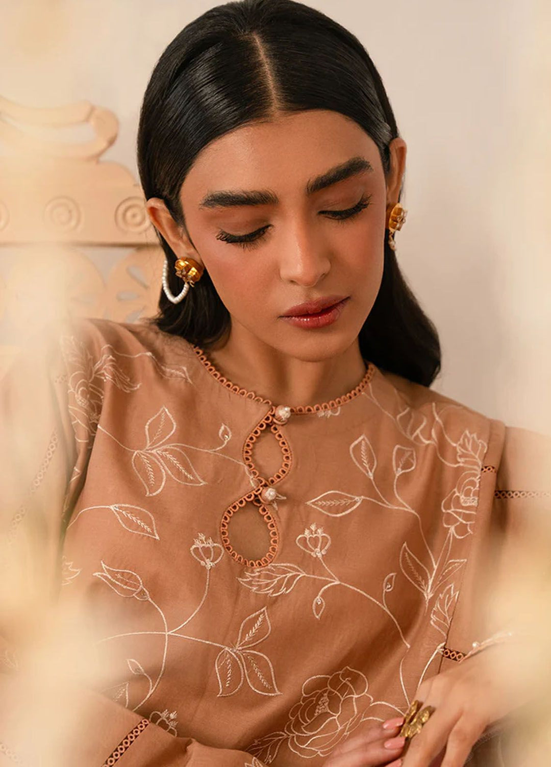 Mahiri by Cross Stitch Embroidered Lawn Suit Unstitched 3 Piece CS24M2 Rustic Brown