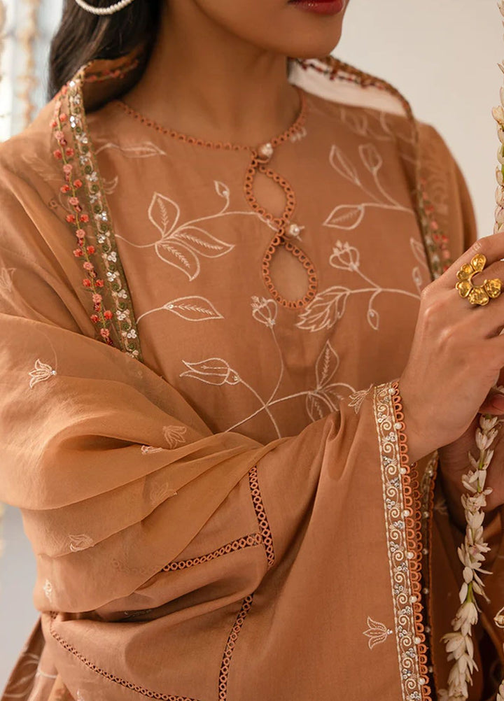 Mahiri by Cross Stitch Embroidered Lawn Suit Unstitched 3 Piece CS24M2 Rustic Brown