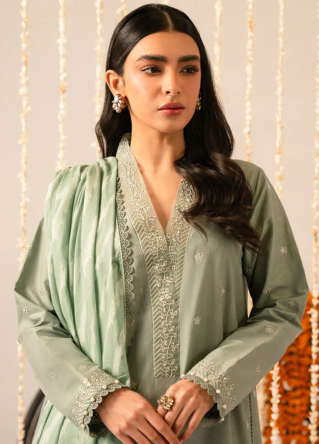 Mahiri by Cross Stitch Embroidered Lawn Suit Unstitched 3 Piece CS24M2 Sage Green