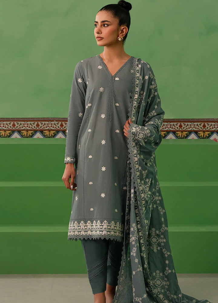Mahiri by Cross Stitch Embroidered Lawn Suits Unstitched 3 Piece CS24M D-02 Dusty Granite - Summer Collection