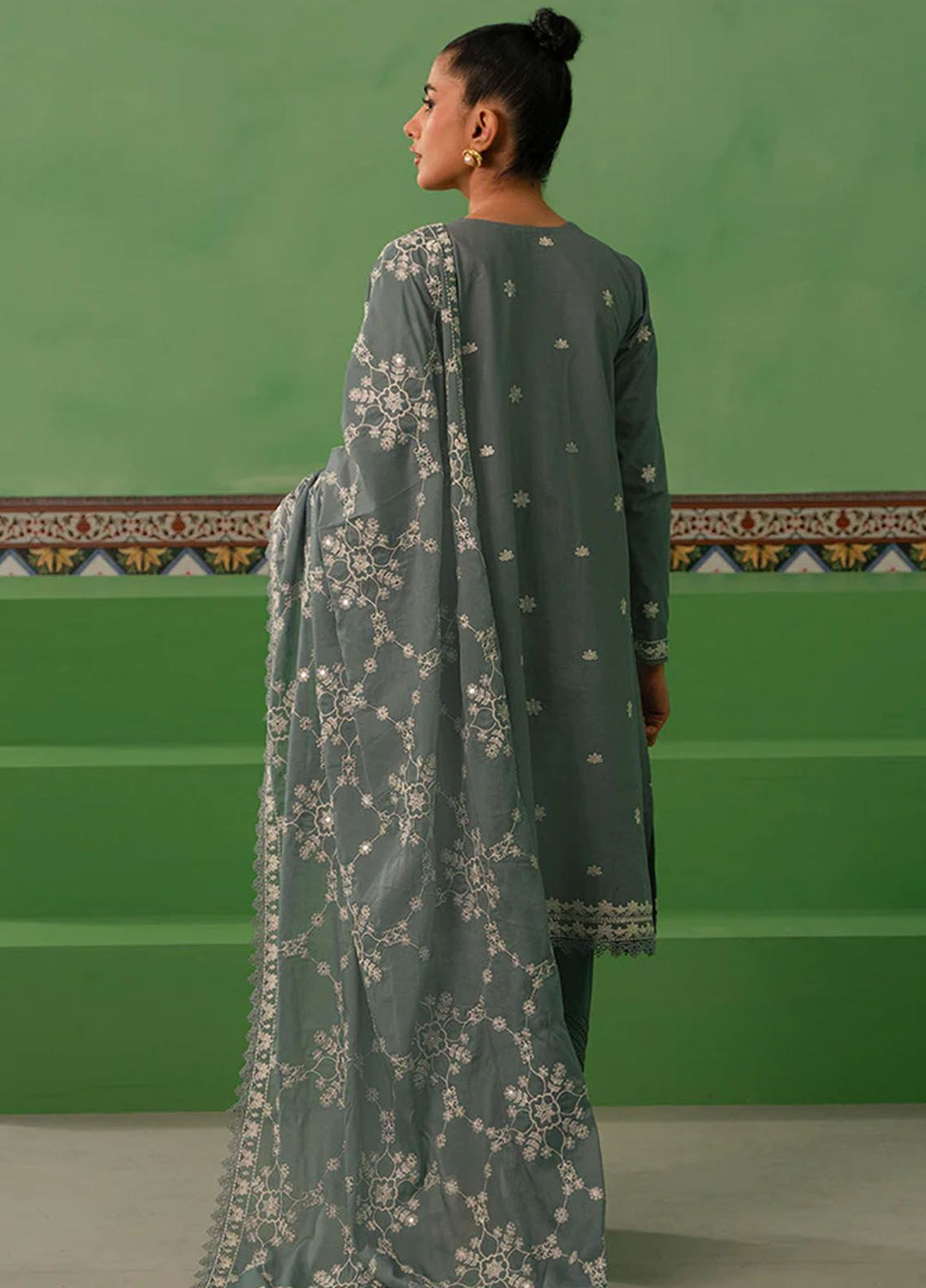 Mahiri by Cross Stitch Embroidered Lawn Suits Unstitched 3 Piece CS24M D-02 Dusty Granite - Summer Collection