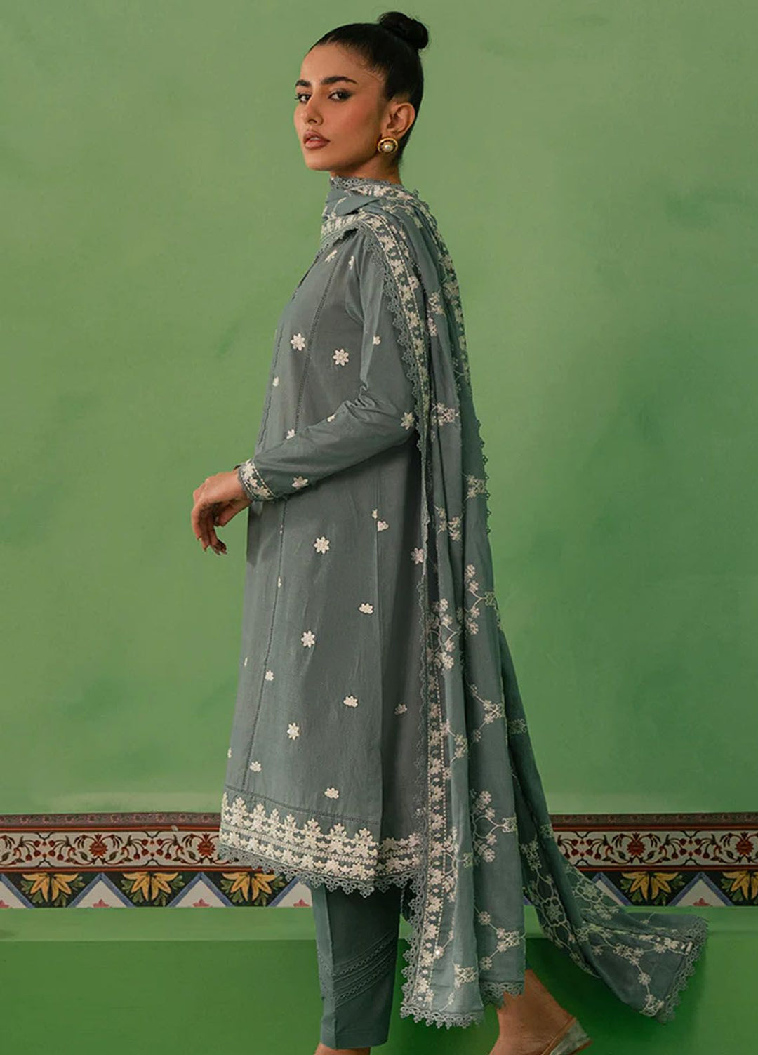 Mahiri by Cross Stitch Embroidered Lawn Suits Unstitched 3 Piece CS24M D-02 Dusty Granite - Summer Collection