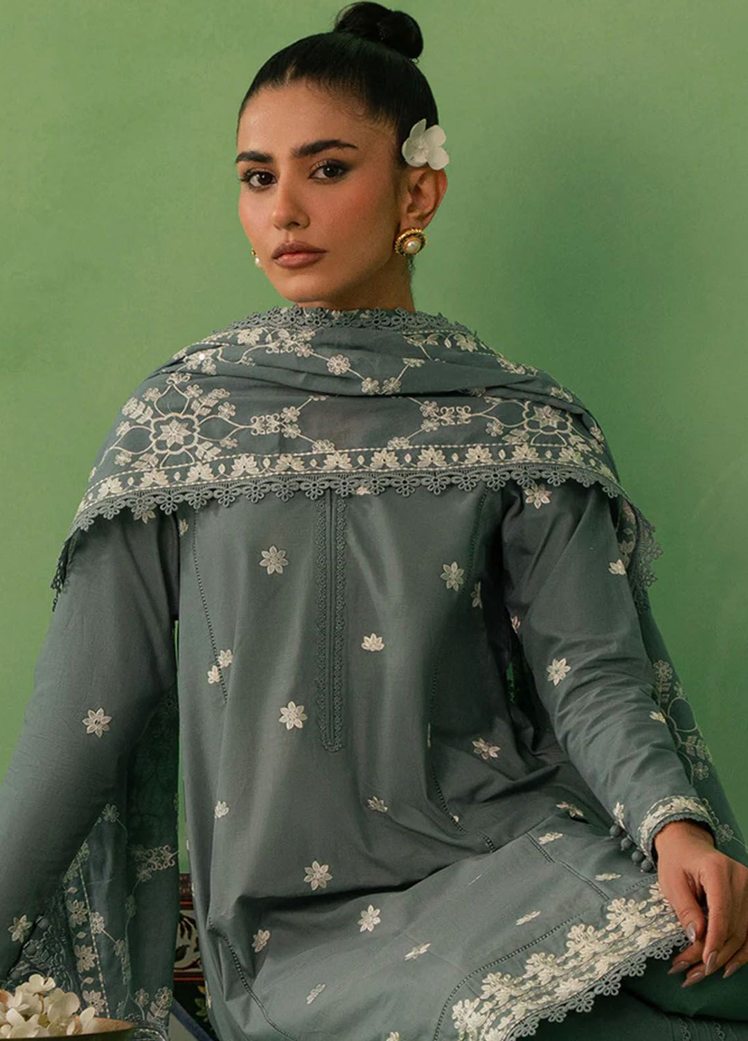 Mahiri by Cross Stitch Embroidered Lawn Suits Unstitched 3 Piece CS24M D-02 Dusty Granite - Summer Collection