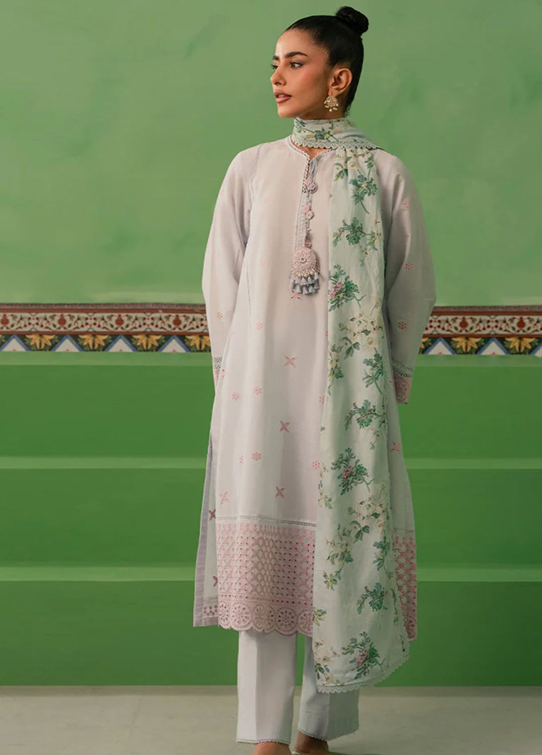 Mahiri by Cross Stitch Embroidered Lawn Suits Unstitched 3 Piece CS24M D-03 Aqua Pearl - Summer Collection