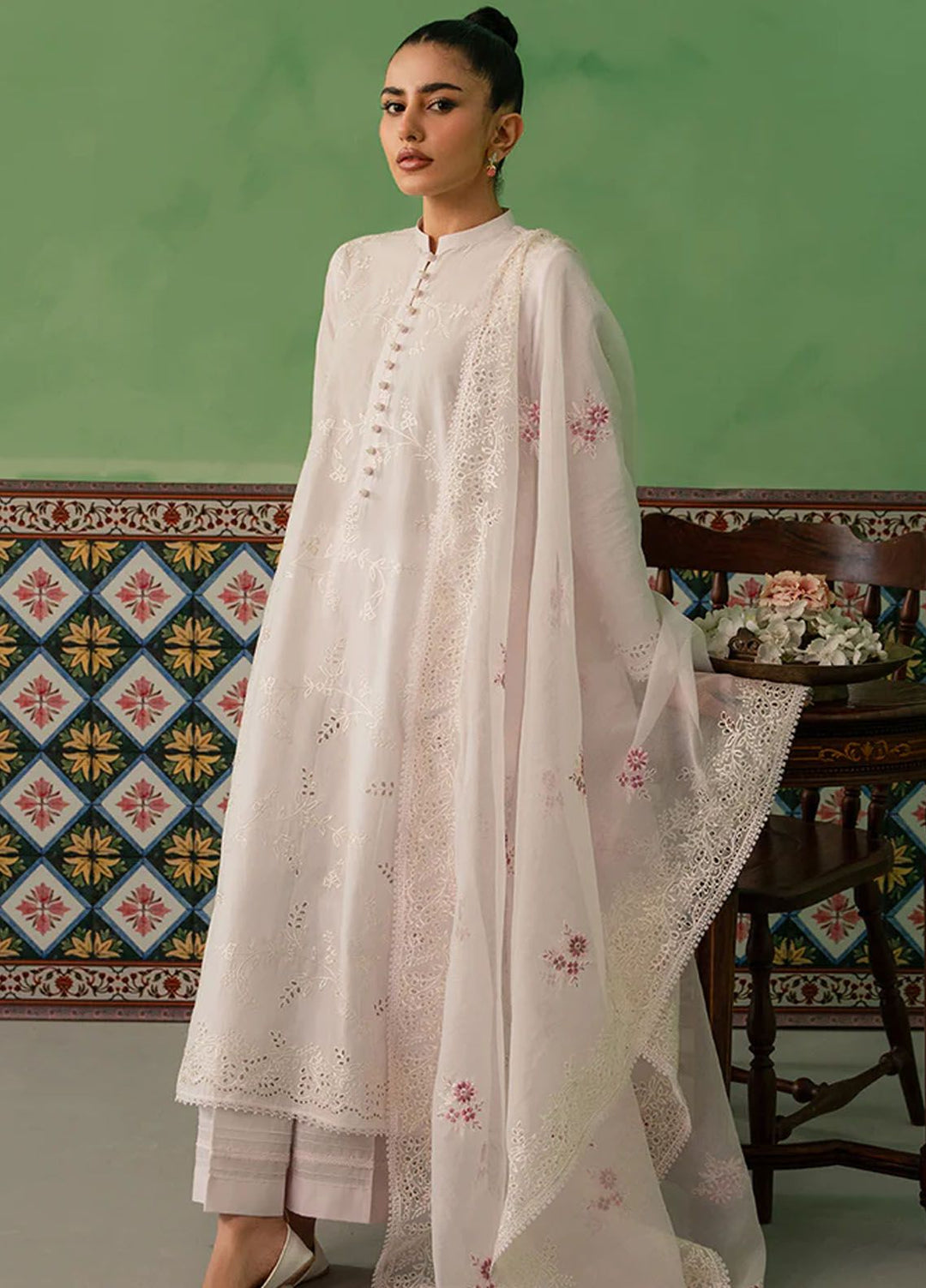 Mahiri by Cross Stitch Embroidered Lawn Suits Unstitched 3 Piece CS24M D-04 Heavenly Pink - Summer Collection