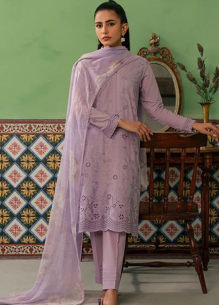 Mahiri by Cross Stitch Embroidered Lawn Suits Unstitched 3 Piece CS24M D-07 Lilac Haze - Summer Collection